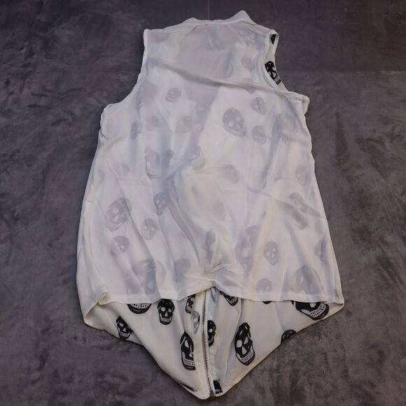 36 Point 5 Shirt Womens Medium Skull Lightweight Casual Open Front Cardigan Vest - Picture 10 of 12